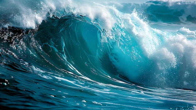 Большая морская волна из бирюзовой воды