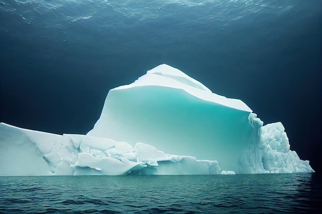 Grande iceberg sej nella vista sul mare dell'acqua salata