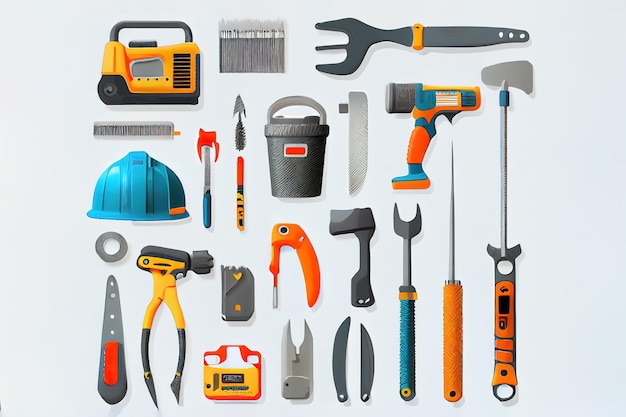Large set of construction tools Generative Ai