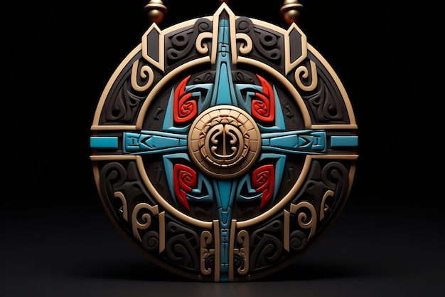 a large shield with a symbol on it that says the number 3