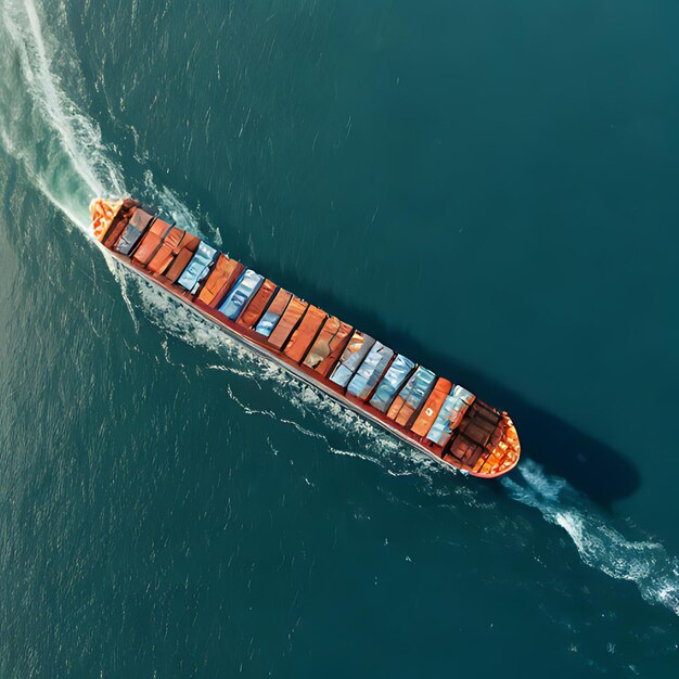 Photo a large ship with a lot of cargo on it