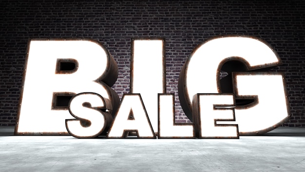 Photo large sign with the text big sale