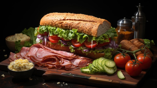 Large sized sandwich generated by AI