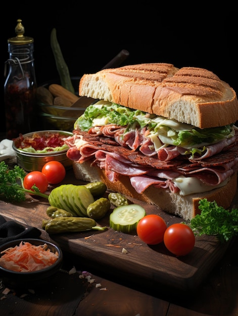 Large sized sandwich generated by AI