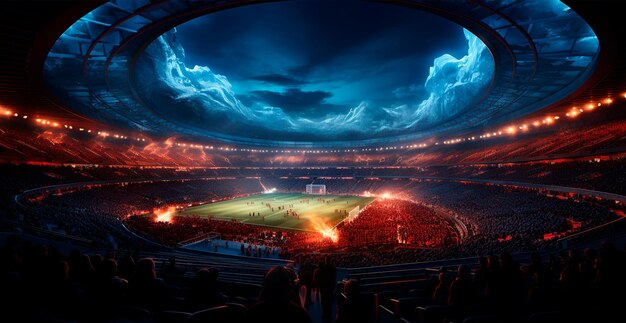 Large sport football stadium large stadium bowl AI generated image