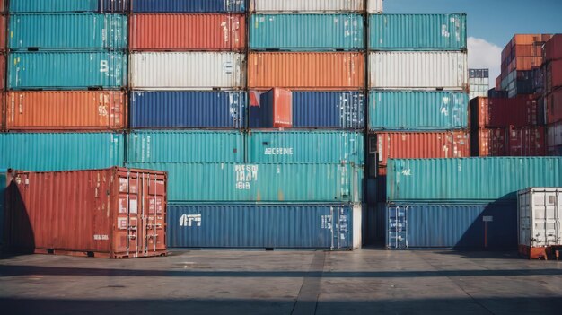 Large Stack of Containers Sitting Next to Each Other