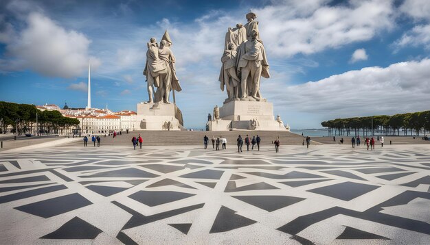 Photo a large statue of three statues is in front of a statue