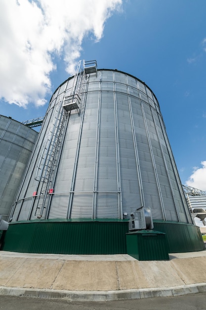 Large steel silos storage of grain