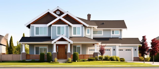 Photo large suburban homes outside appearance