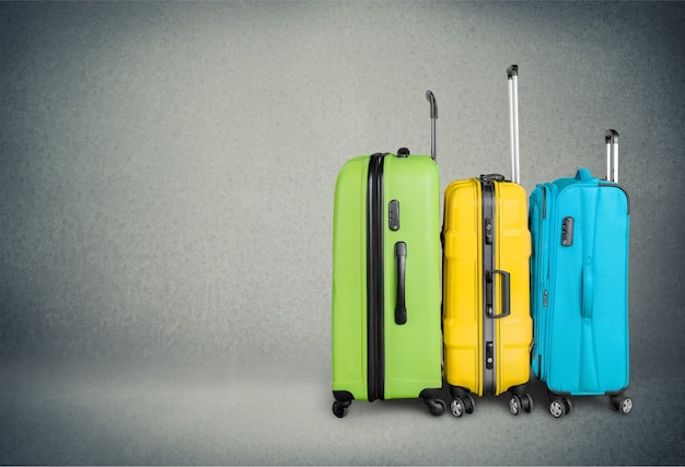 Large suitcases on background,travel concept