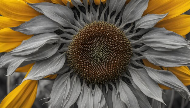 Photo a large sunflower with a yellow center that says  sunflower