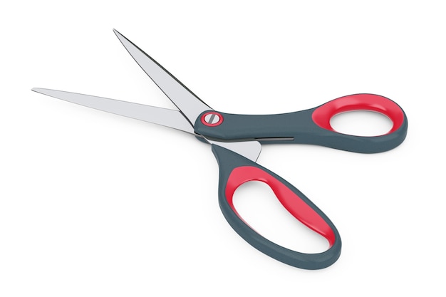 Large Tailoring Scissors on a white background. 3d Rendering.