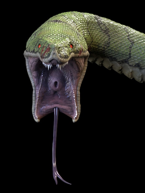 Premium Photo  A giant predatory snake. 3d illustrations