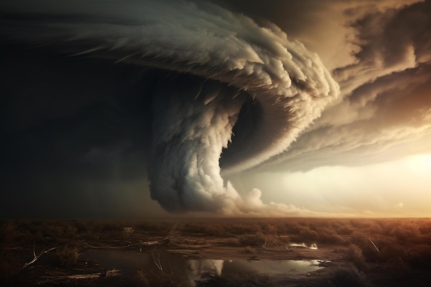 A large tornado in the sky