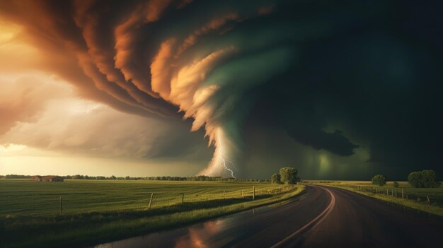 Photo a large tornado tornado alley