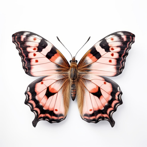 Large Tortoiseshell Butterfly Image On White Background