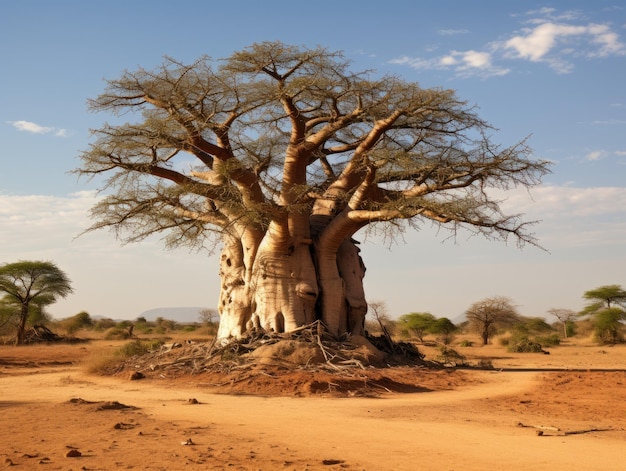 A large tree in a desert