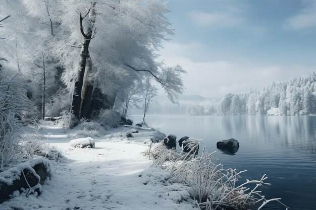 a large tree is covered in frost and snow