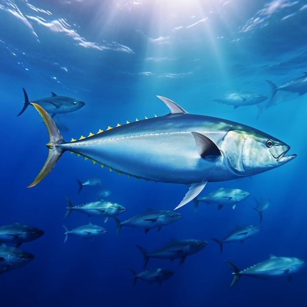 A large tuna in deep sea