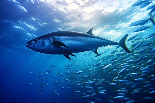 A large tuna in the sea