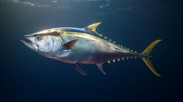 A large tuna in the sea