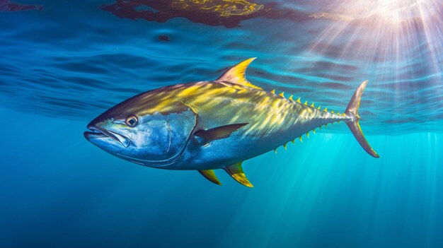 A large tuna in the sea