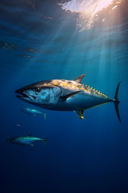 A large tuna in the sea