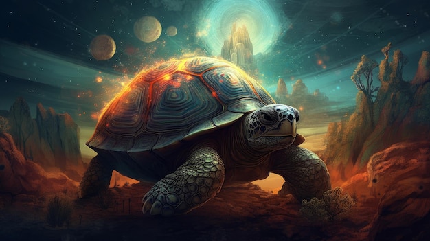 A large turtle image generative AI