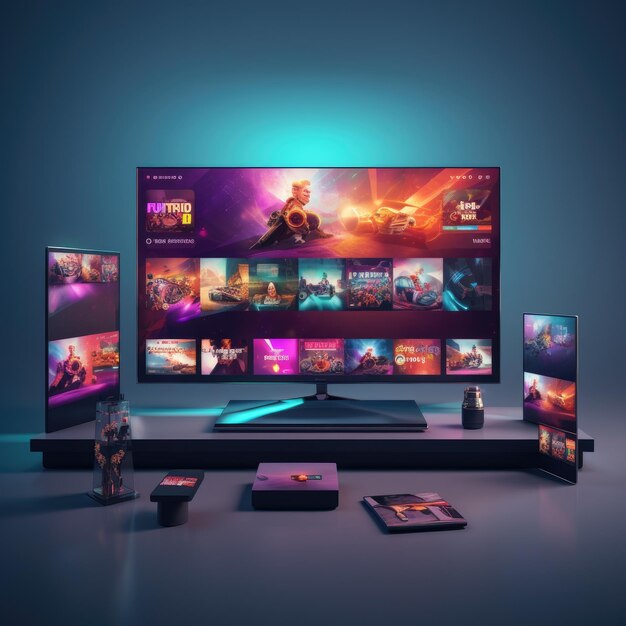 Premium AI Image A Large Tv Screen With The Word Sony On The Screen premium-ai-image-a-large-tv-screen-with-the-word-sony-on-the-screen