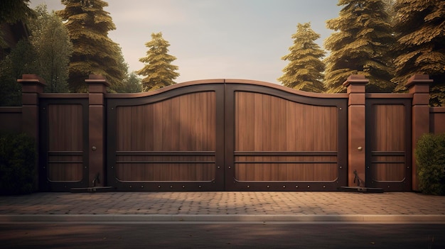 A large usa Villa wooden gate