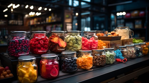 Large variety of colorful products in a multi vendor store