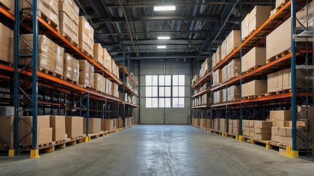 Large warehouse full of palletized goods