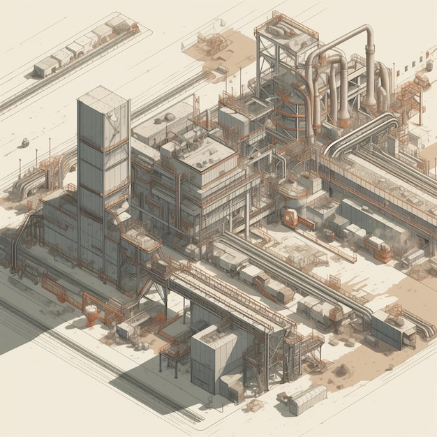 Large wastetoenergy facility with complex infrastructure