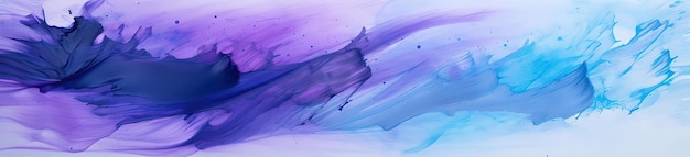 large watercolor brush stroke on white surface in the style of violet and azure