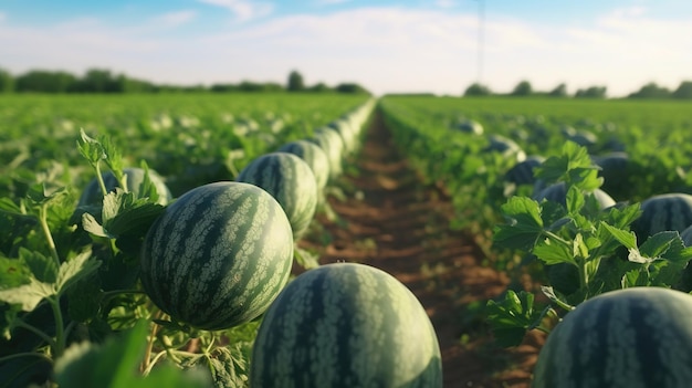 a large watermelon field