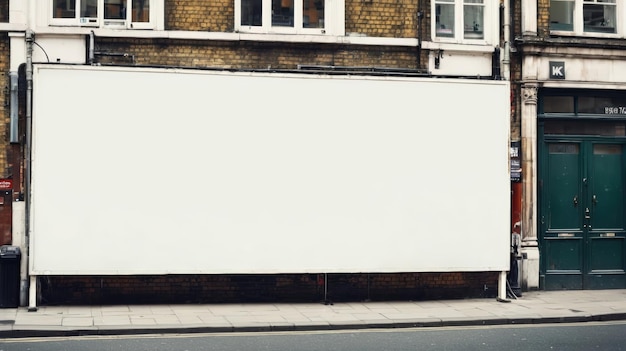 Large White Billboard on Building