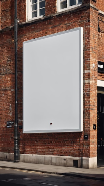 Large White Billboard on Building