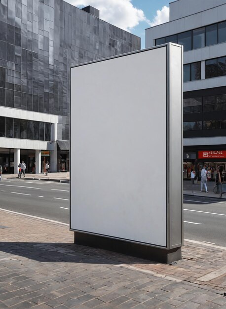 a large white billboard on the side of a street