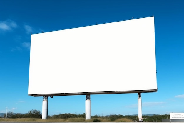 A large white billboard with the word