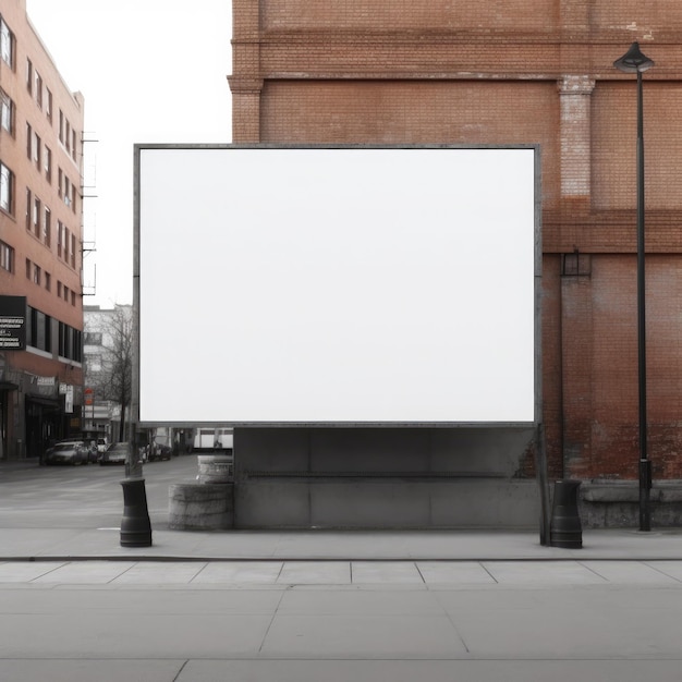 Large white blank billboard displayed on the outdoor