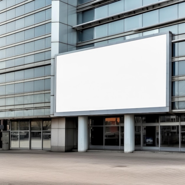 Large white blank billboard displayed on the outdoor