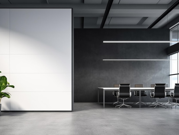 A large white board in a meeting room with a large white wall.