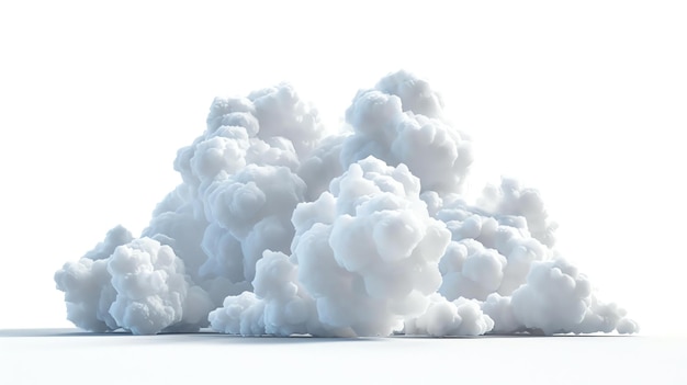 Большое белое облако дыма или тумана на белом фоне