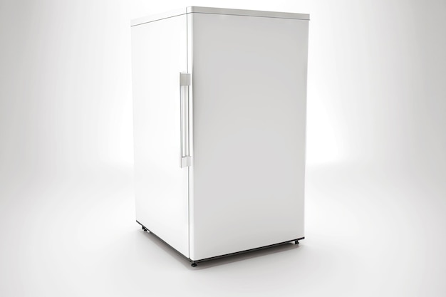 Photo large white fridge with freezer isolated on white background