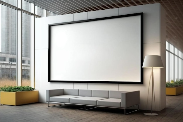 A large white screen on a wall that says'big screen '