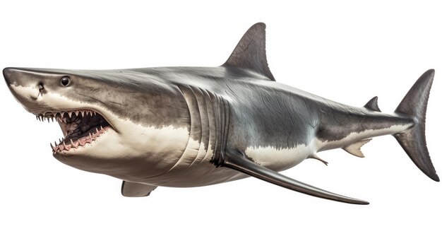 Large white shark Ready to attack its prey Aggressive when aiming at his target Always ready to a