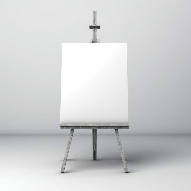 Photo a large white sheet of paper on an easel