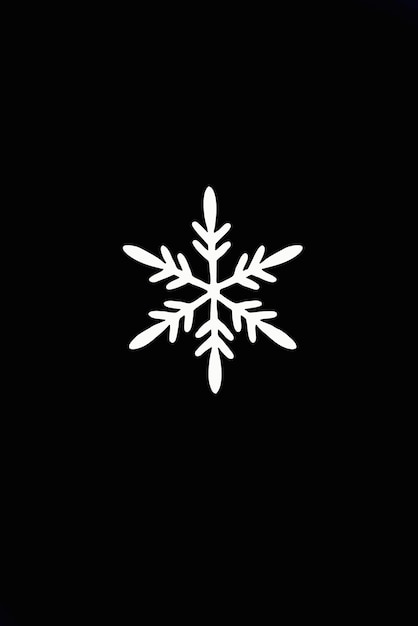 Large white snowflakes on a black background Abstract background Winter Christmas holidays Minimalism