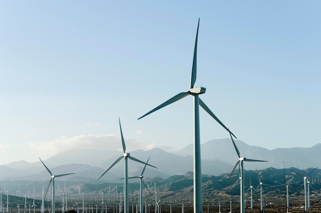 large wind turbine farm near palm desert california