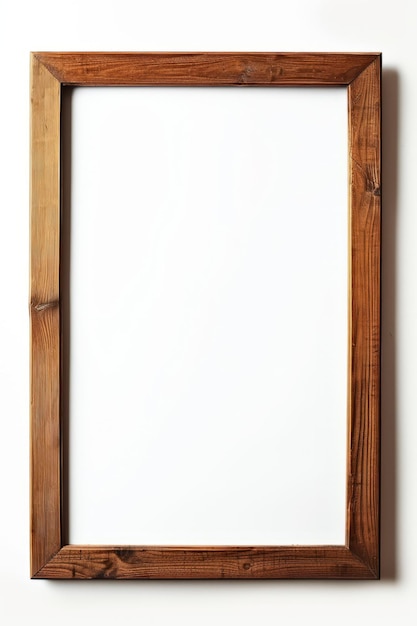 Large wooden frame isolated on a white background